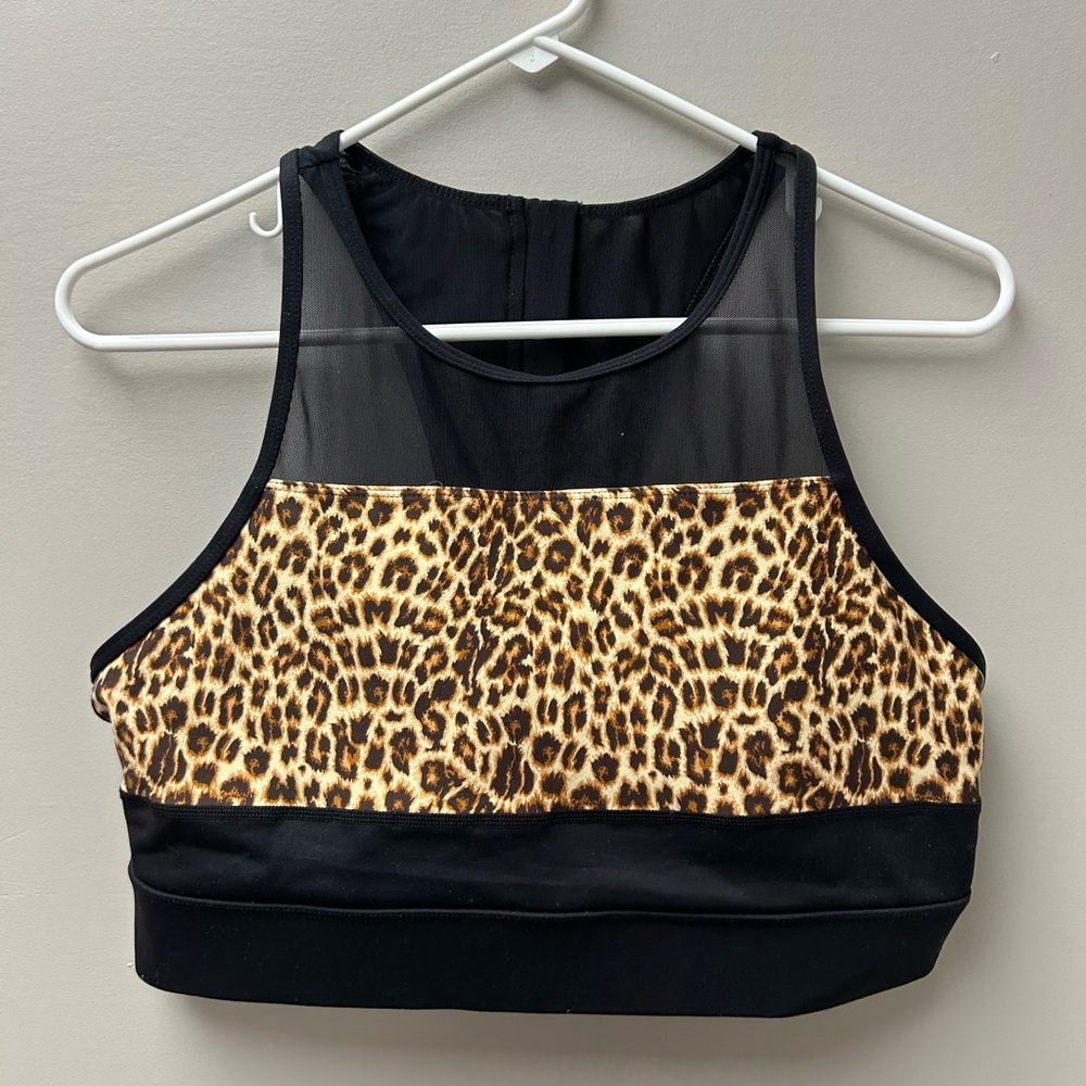 Zyia Active All Star Sports‎ Bra Black and Leopard Print